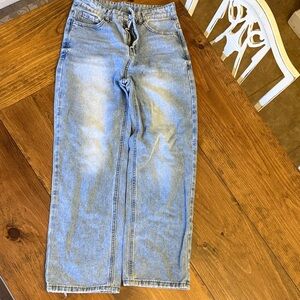 SHEIN Denim Blue Straight Leg Jeans